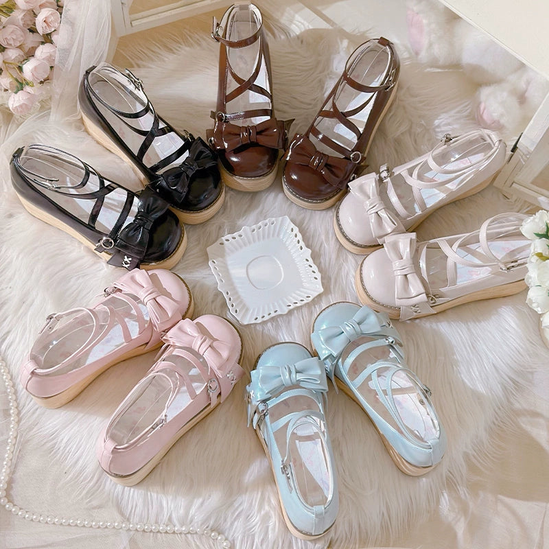 SeeYou~Sweet Cake~Sweet Lolita Platform Shoes Wood Grain 39896:642010