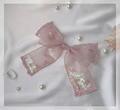 Amnesia~Dream Whale Island~Elegant Lolita Headdress Accessories a star side clip dusty pink 
