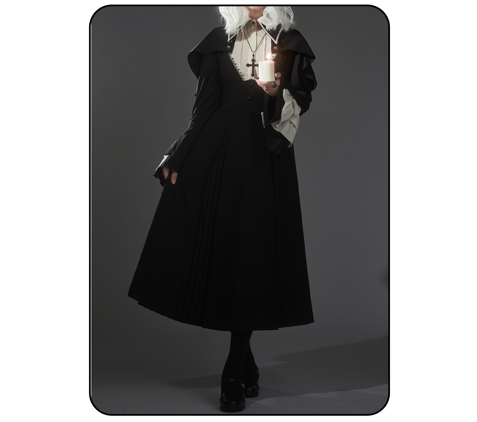 Susin Lolita~Cross Praise~Nun Style Gothic Lolita Dress and Blouse 12878:182224