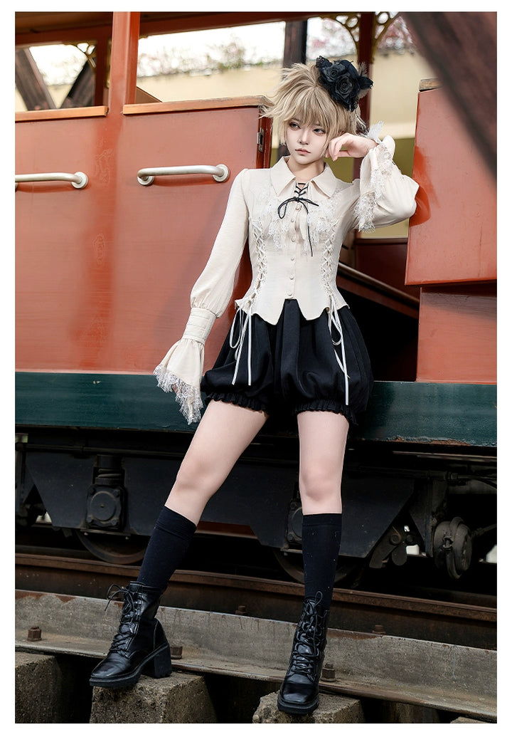 With PUJI~Hunter of Gold~Ouji Lolita Shorts/Pants Outfit Twins Set