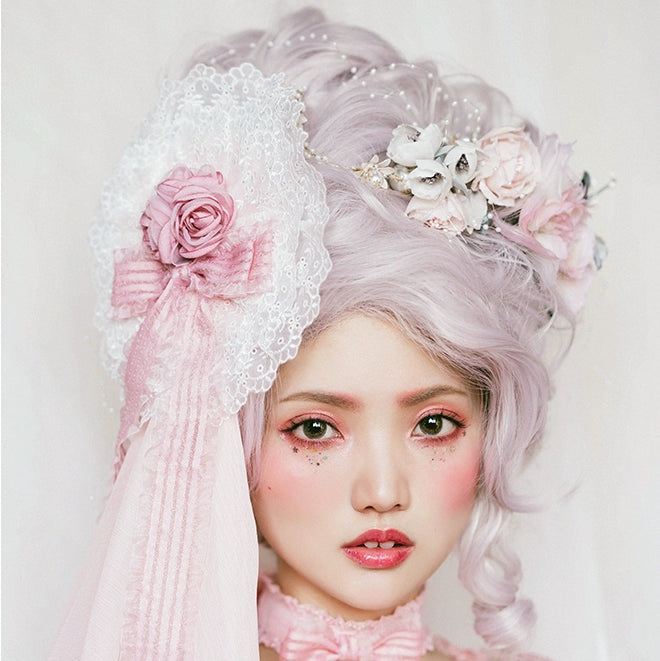 (BFM)Vanyar~Luxury French Lolita Wig Rococo High-Volume Wig Pearl fog (No Bangs) Free size 