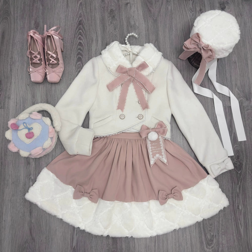 LeMiroir~Winter Solstice Coat~Sweet Lolita Woolen Coat Embroidery Skirt Short Outwear 40360:657014