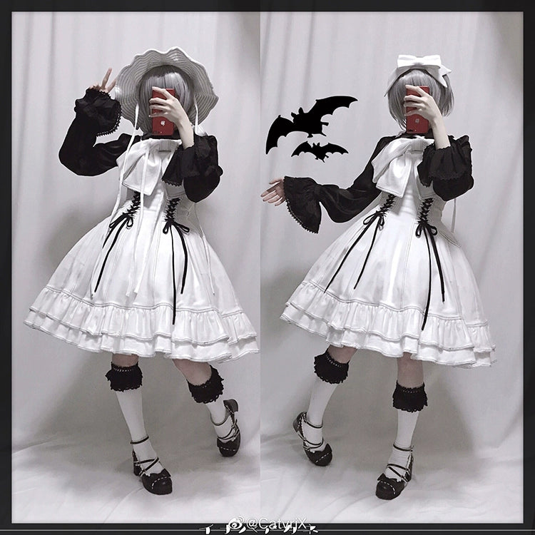 DuskProphecy~Egret 2.2-3.1 Version~Sweet Lolita Denim JSK Bust-Supporting Dress 42166:729610