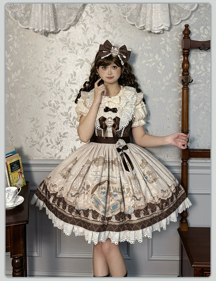 Alice Girl~Sea Salt Fairytale~Sweet Lolita JSK Doll-like Lolita Printed Dress 40682:675456