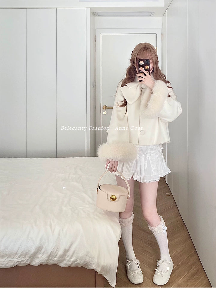 Beleganty~Annie~Retro Lolita Short Coat Woolen Bell Sleeve Outwear   