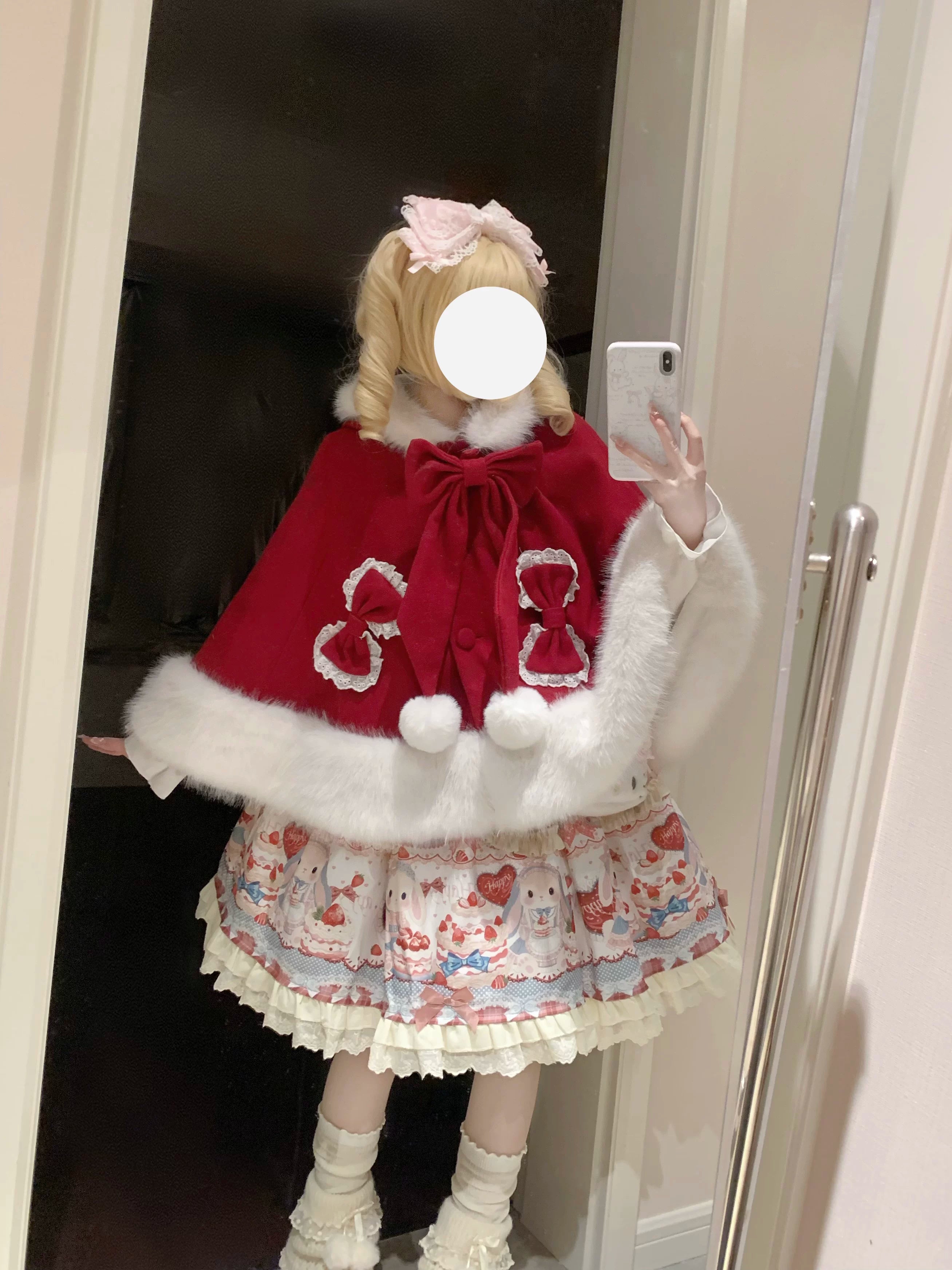 Sweet Lolita Cape, Bunny Ear Hood & Bows