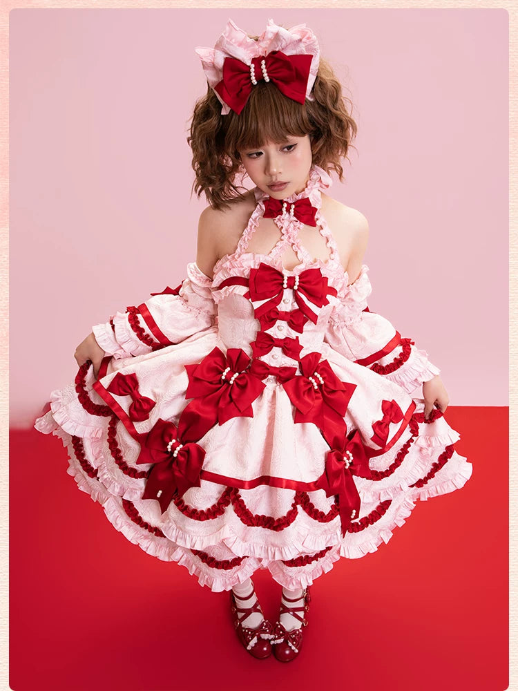 Sweetheart Petal - Sweet Lolita Petal Hem JSK Dress, Halter Neckline 44733:820717