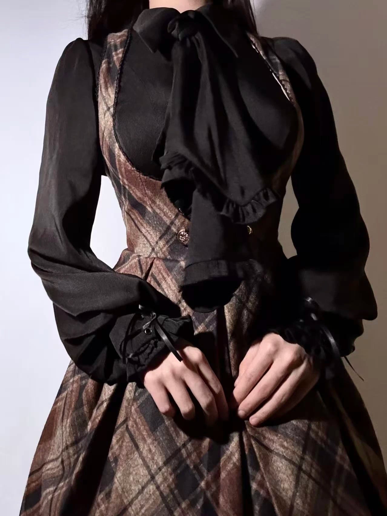 Moon Knight - Ouji Lolita Lantern Sleeve Blouse, Detachable Cuffs