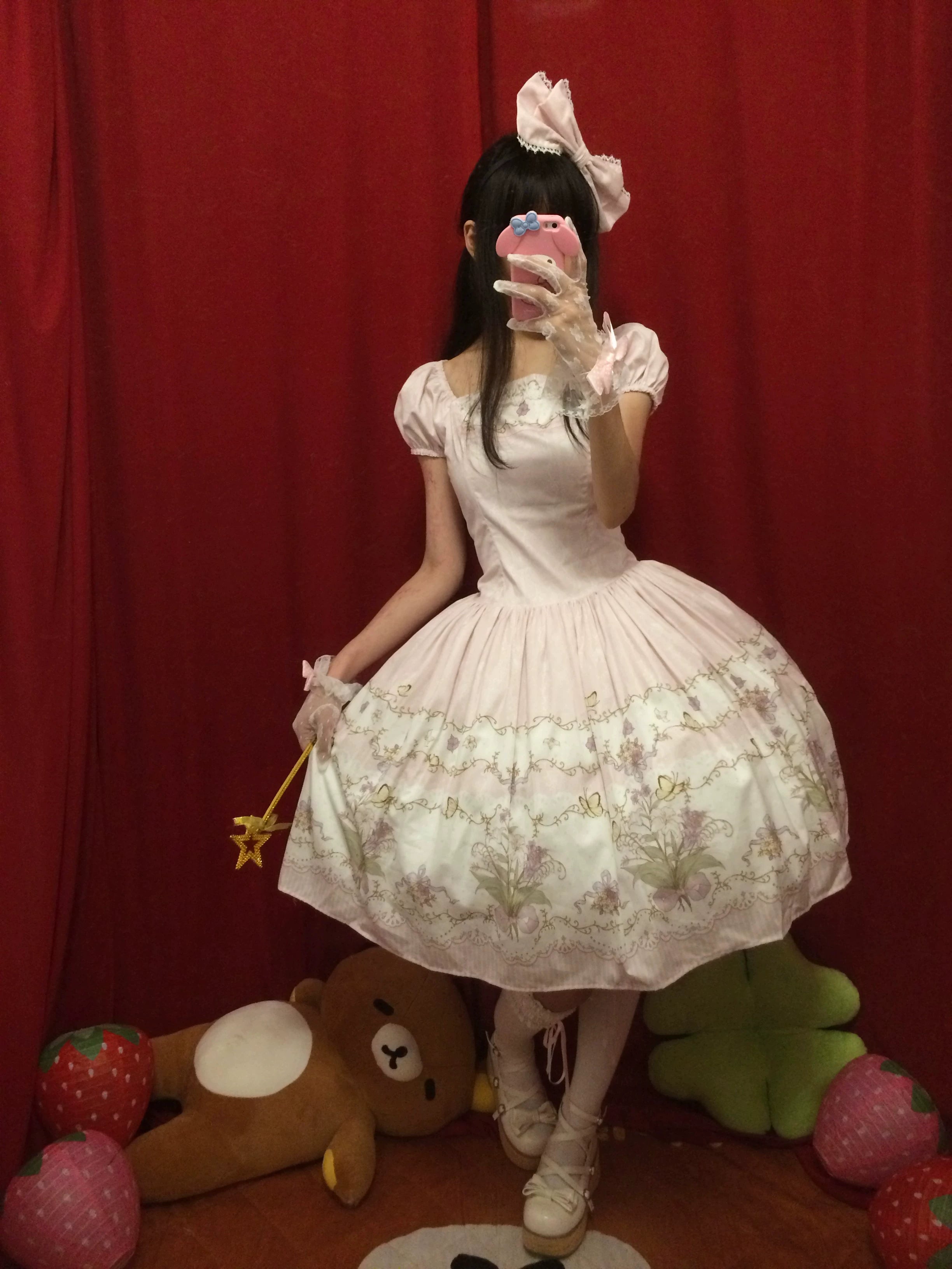 Jenny Flower - Cotton Old School Lolita Floral Printed OP Dress (L M S XL XS / Pre-order) 45608:855892