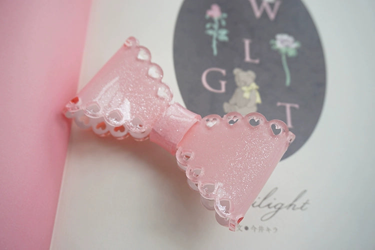 Cat Tea Party~Sweet Lolita Hair Clip Bow Heart Design Pink  