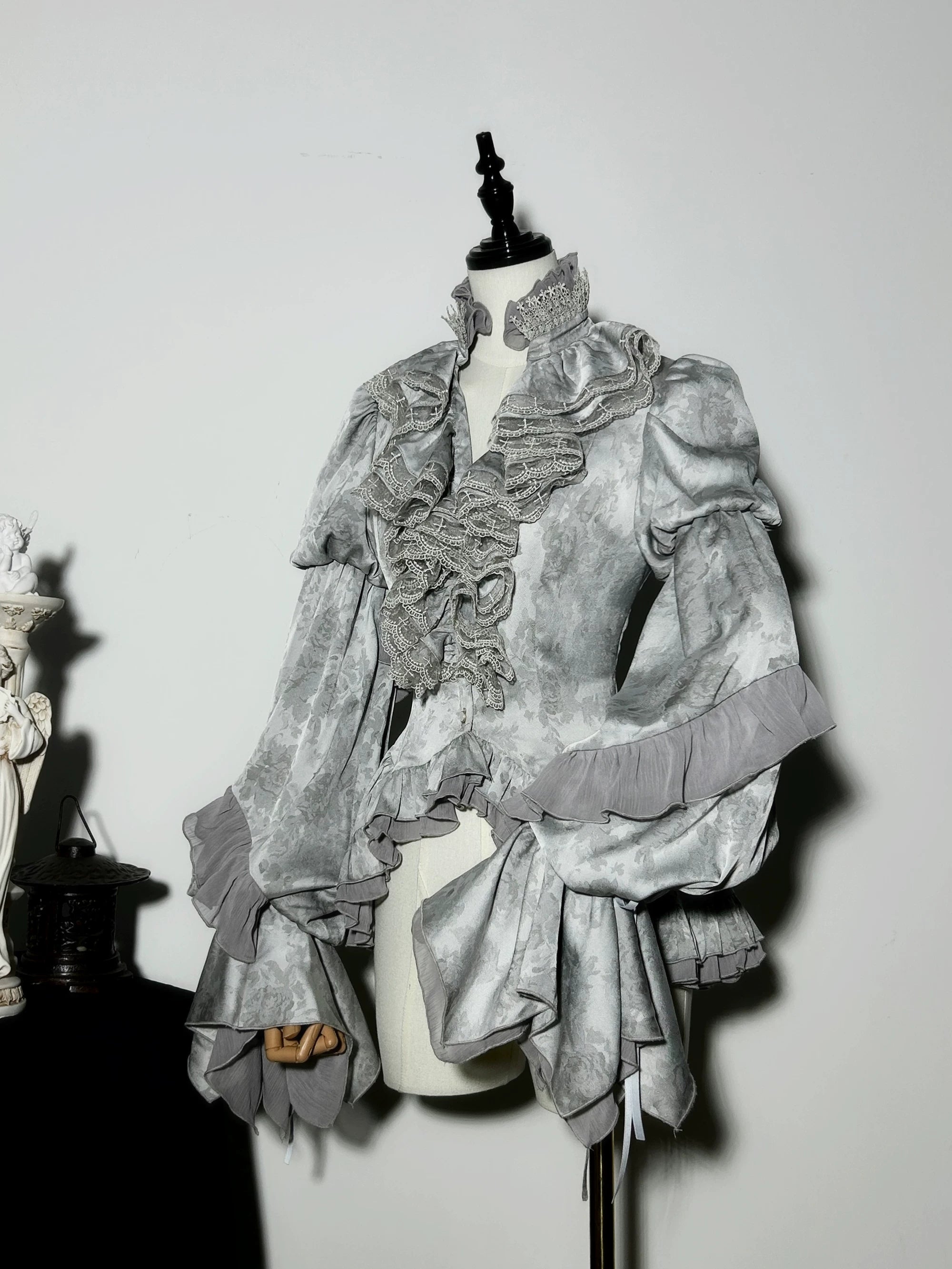 Genesis and Armageddon - Gothic Lolita High-low Hem Shirt, Boning SK (L M S) 44737:820884