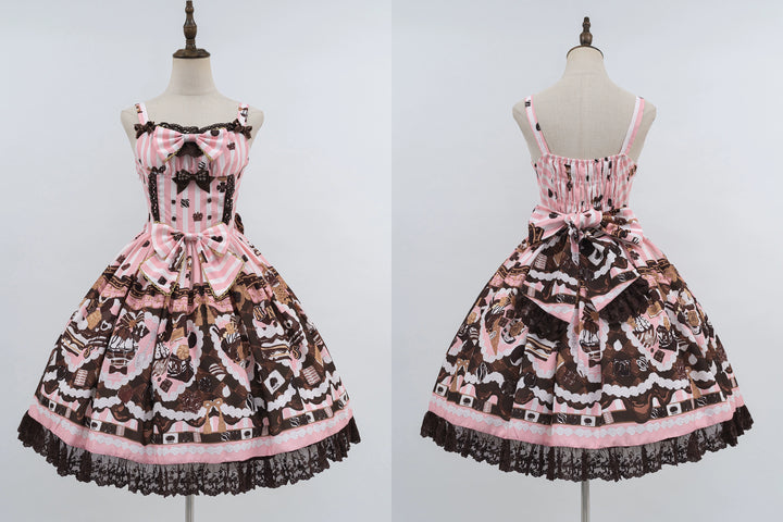 Nn Star~Royal Chocolate 2.0~Sweet Lolita Dress Suit Cute Print Lolita OP and JSK