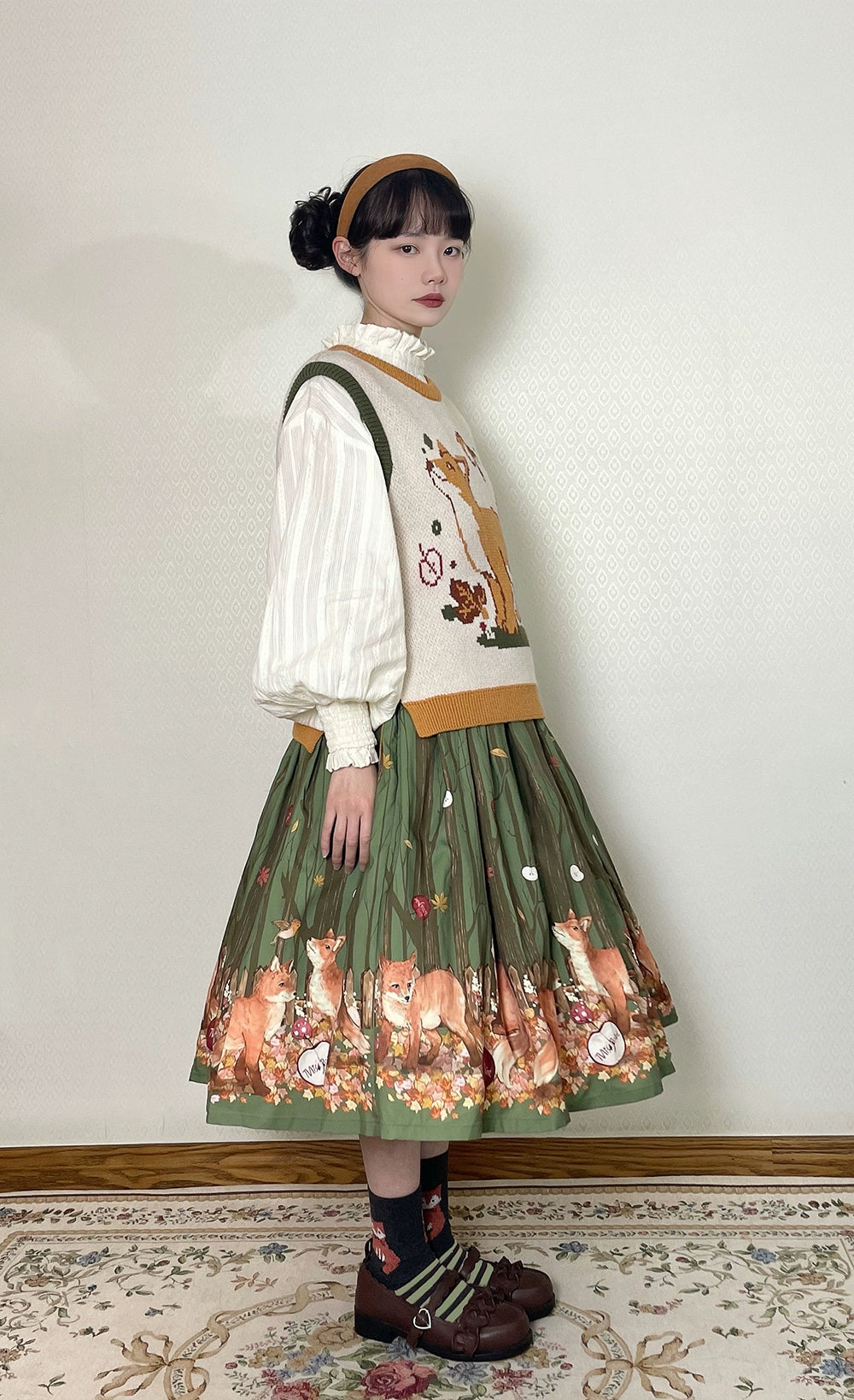 Miss Point~Fat Fox in the Forest~Elegant Lolita Skirt Detachable Chest Guard SK 37582:562330