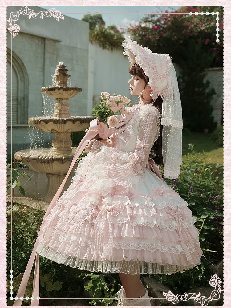 Shuang Sheng Xiao Xiong - Heart of Love - Sweet Lolita Wedding JSK, Bow Details 44306:803126