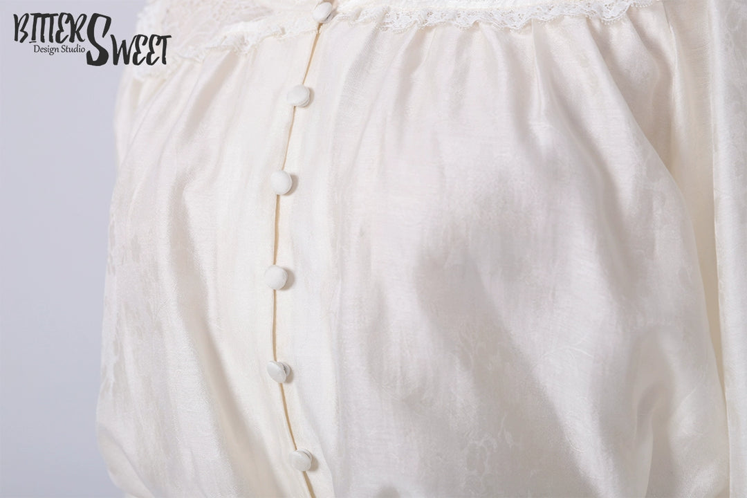 Bitter Sweet~Light Summer~Elegent Lolita Shirt Silk Patchwork Blouse   