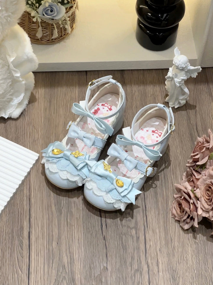 Beauty Bunny - Mousse Roll - Sweet Lolita Heel Shoes, Round Toe (Blue / 34 35 36 37 38 39 40) 43422:776318