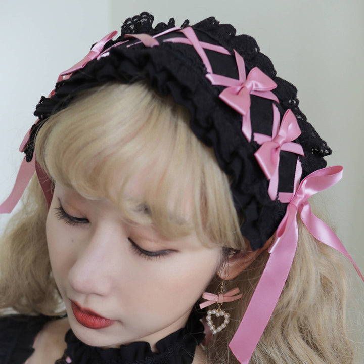 Sweet Japanese Style Lolita Headwear Multicolors free size Love Overture-Black 