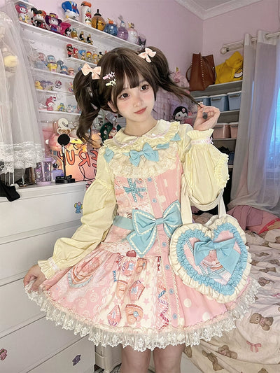 Mewroco~Frosting~Sweet Lolita Yellow Doll Collar Blouse   