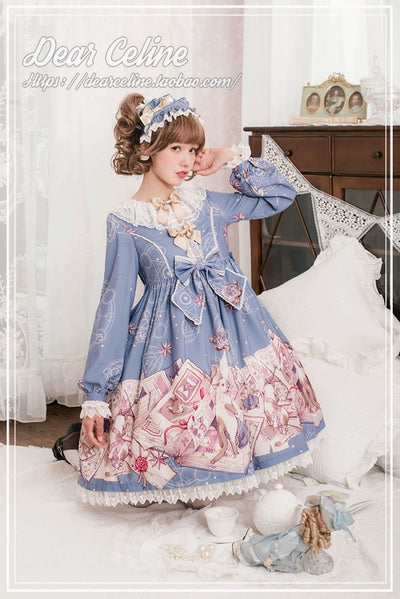 (BFM)Dear Celine~Cat Professor's Magic Class~Daily Lolita OP Dress Long Sleeve Dress   