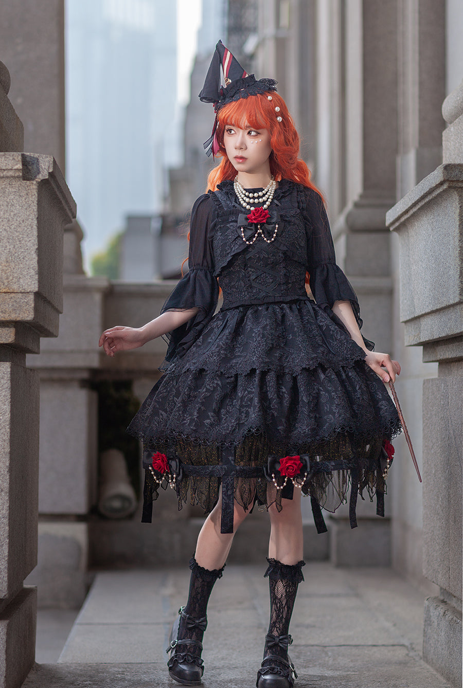 Infanta - Witch's Apprentice - Gothic Lolita Split Type Black Suit