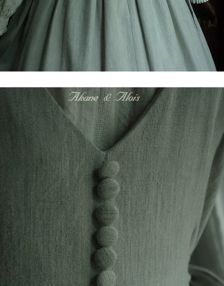 Akane Alois~Grass Leaves~ Elegant Lolita Light Gray Dress   