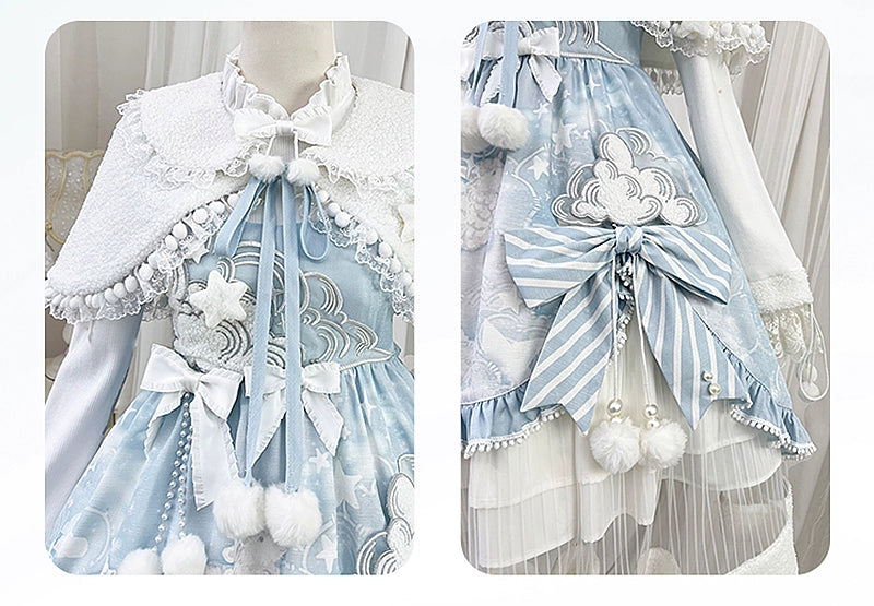 Letters from Unknown Star - Cloudscape Dream - Sweet Lolita JSK Suit, Fleece Cape 44222:799467