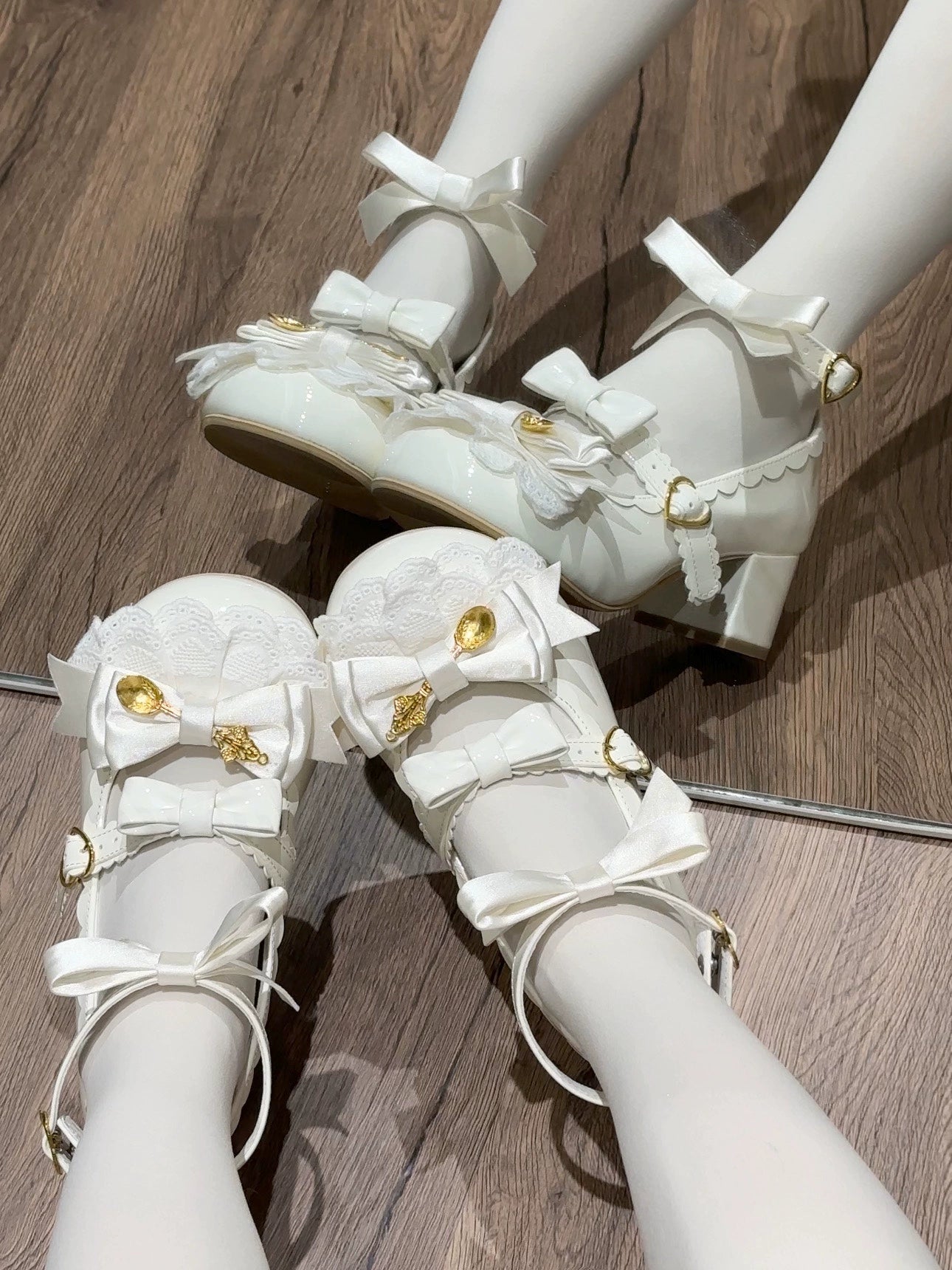 Beauty Bunny - Mousse Roll - Sweet Lolita Heel Shoes, Round Toe