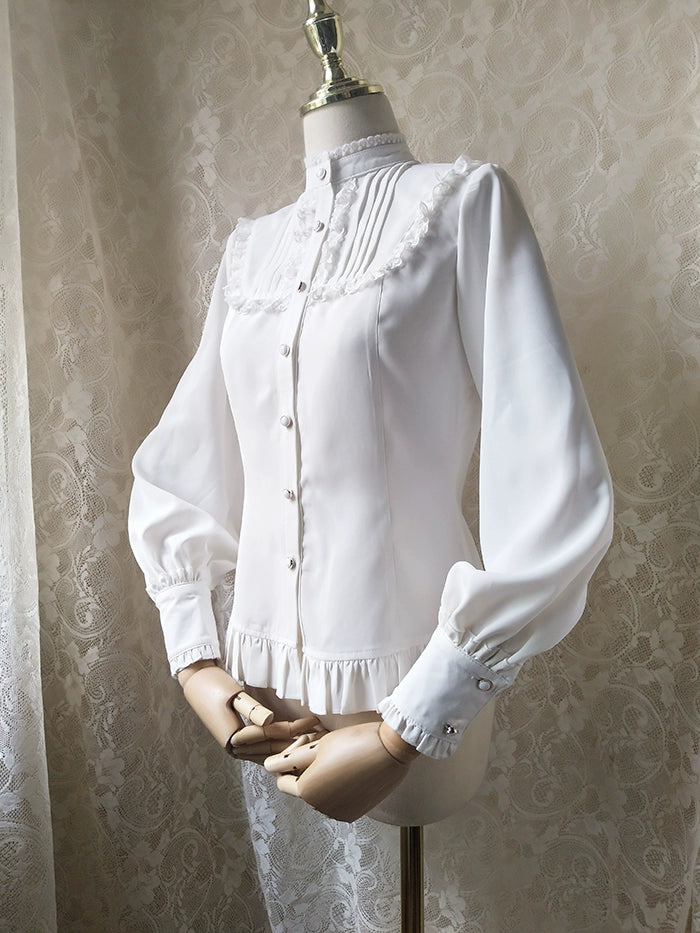 Youlan Lane~Classic Lolita Shirt Elegant Lollita Blouse With Stand Collar   