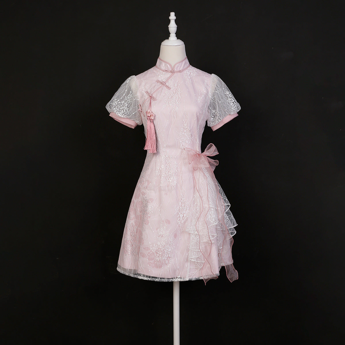 Cornfield Lolita~Han Lolita Pink Short Sleeve Cheongsam S pink 