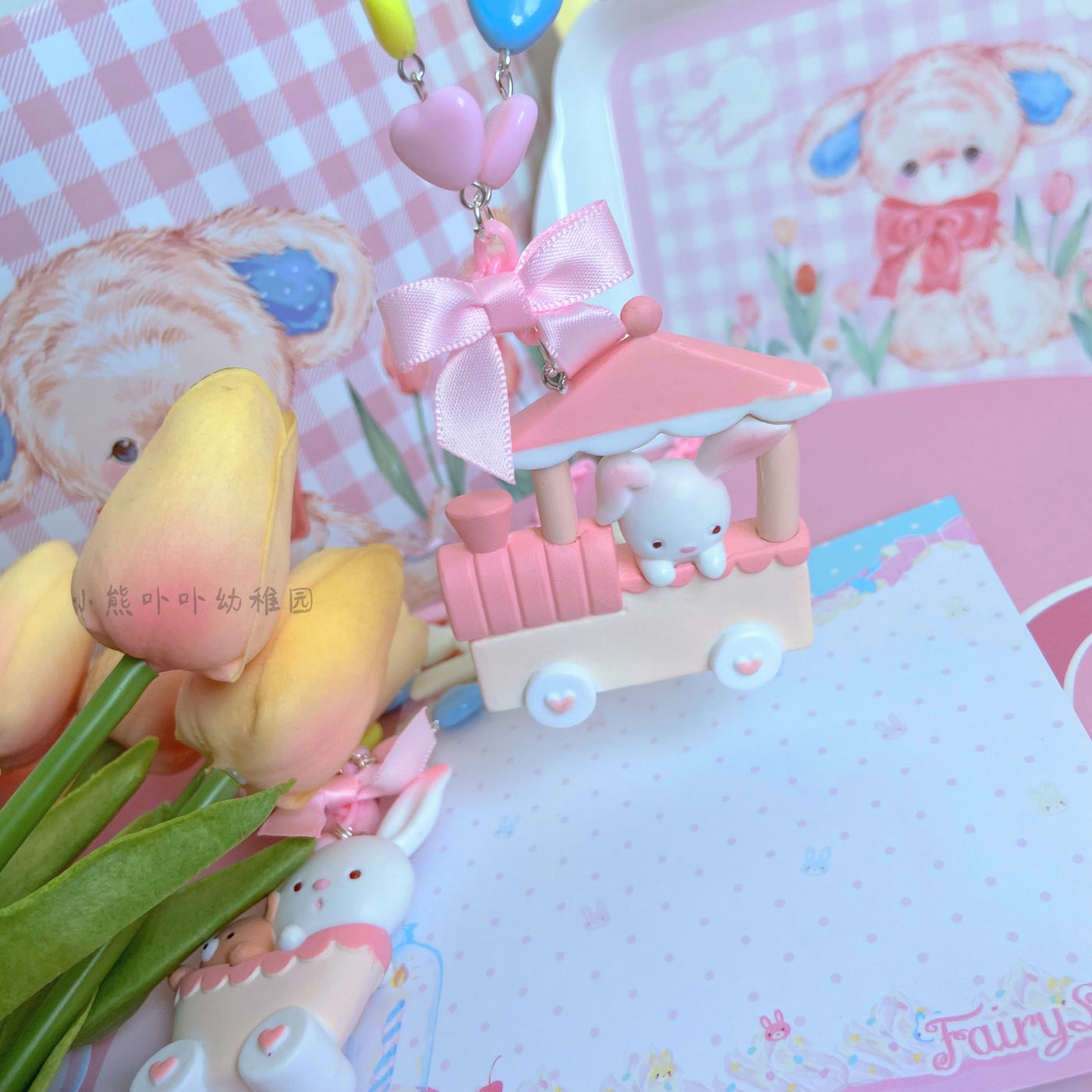 Bear Doll~Sweet Lolita Rabbit Necklace  Sweater Chain JK Accessories pink rabbit  