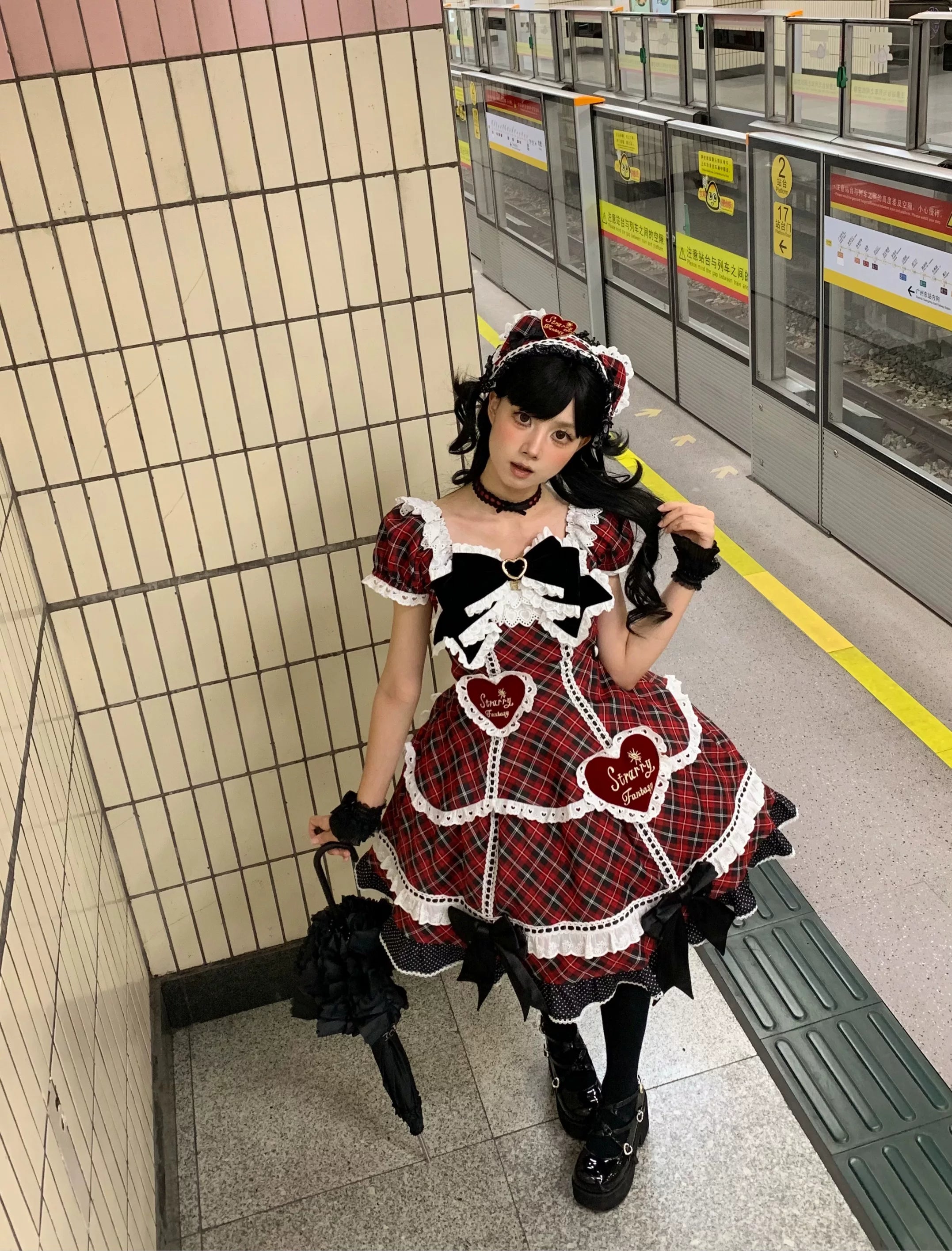 Shibuya Sweetheart - Plus Size Old School Lolita OP Dress, Side Pocket 44528:812889