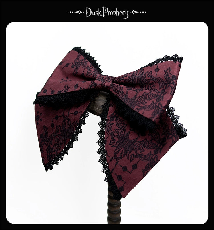 DuskProphecy - Coccyx - Elegant Lolita Hair Accessories Set Multicolors red top clip