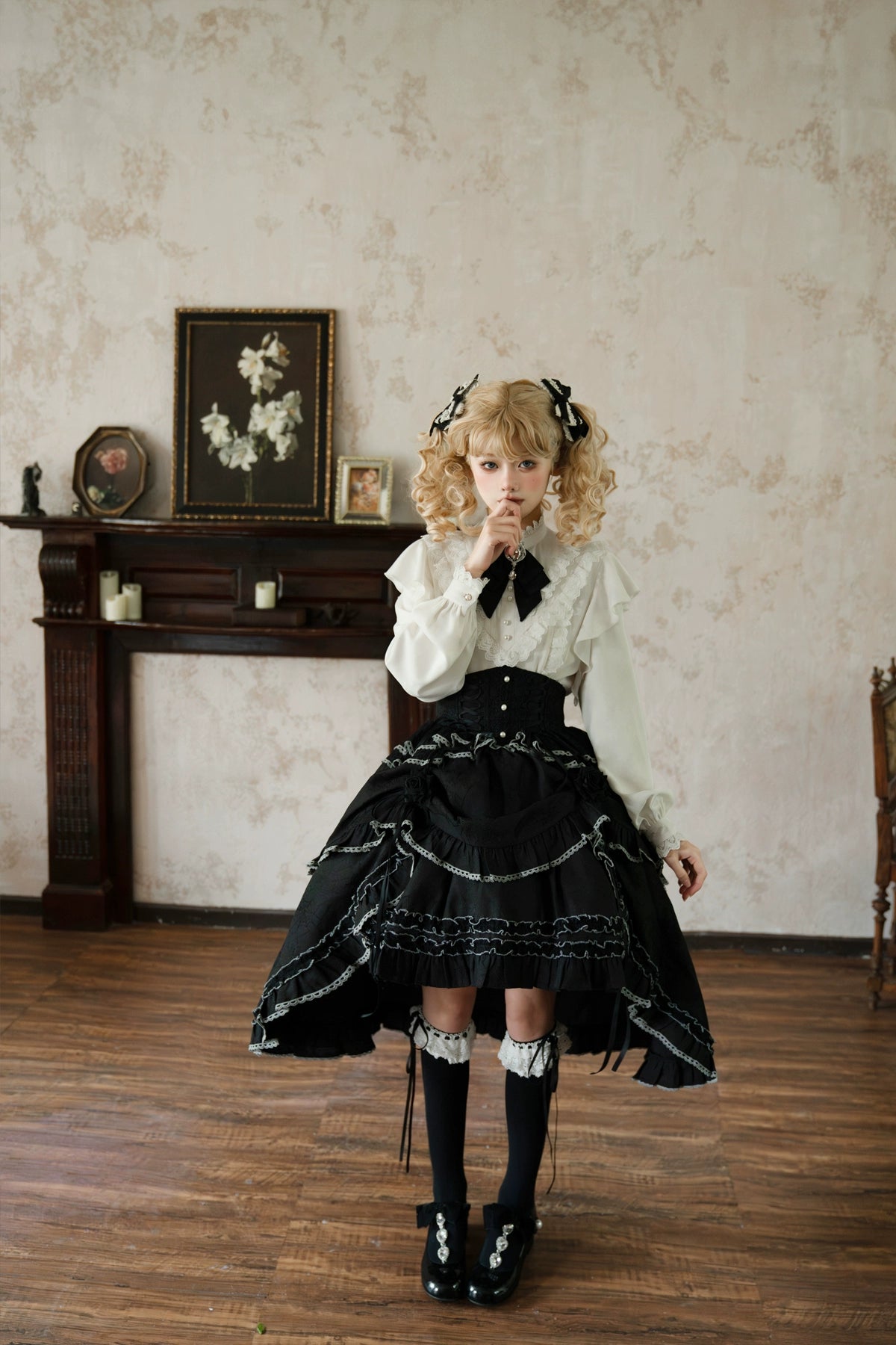Letters from Unknown Star~Long Sleeve Winter Lolita Shirt Skirt Set   