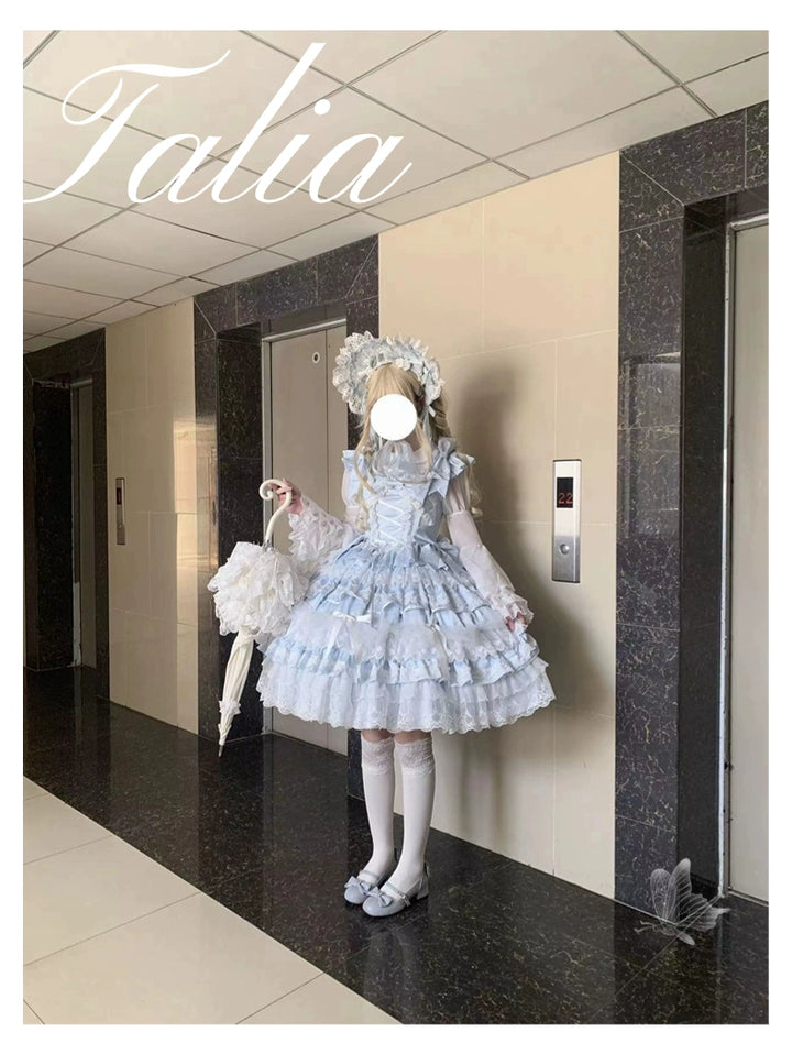 Little Butter~Talia~Sweet Lolita Jumper Dress Set Lolita OP Dress   