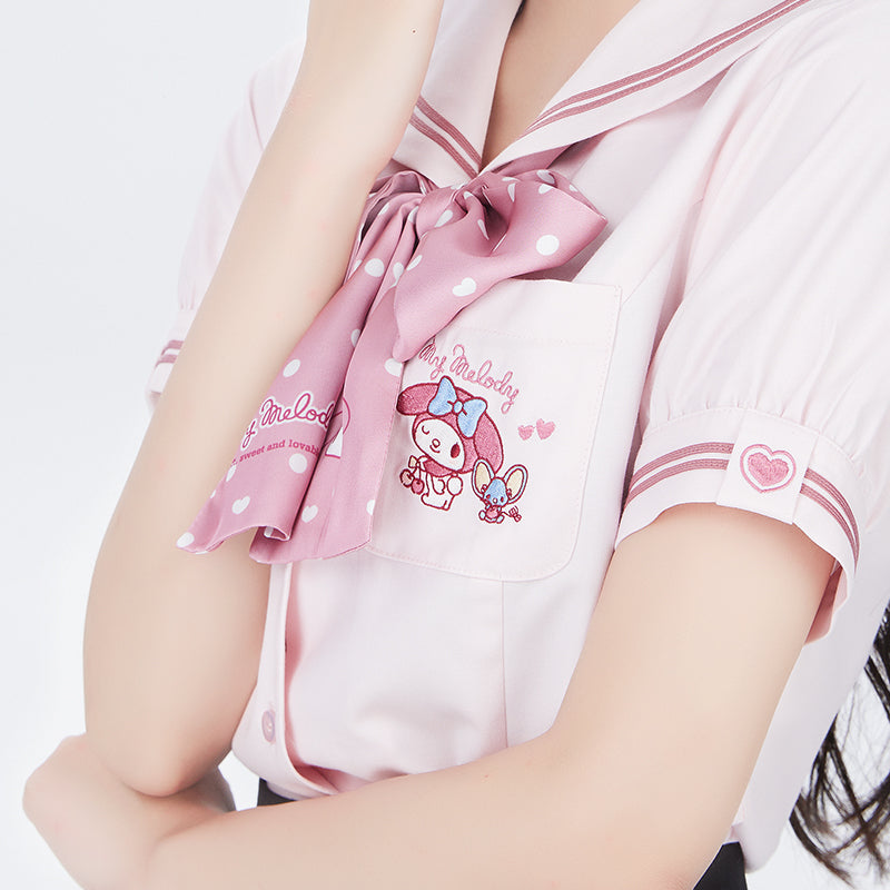 (BFM)KYOUKO~Gendou Story~Jirai Kei Japanese Style Dot Straight Scarf Neck Bow Tie   