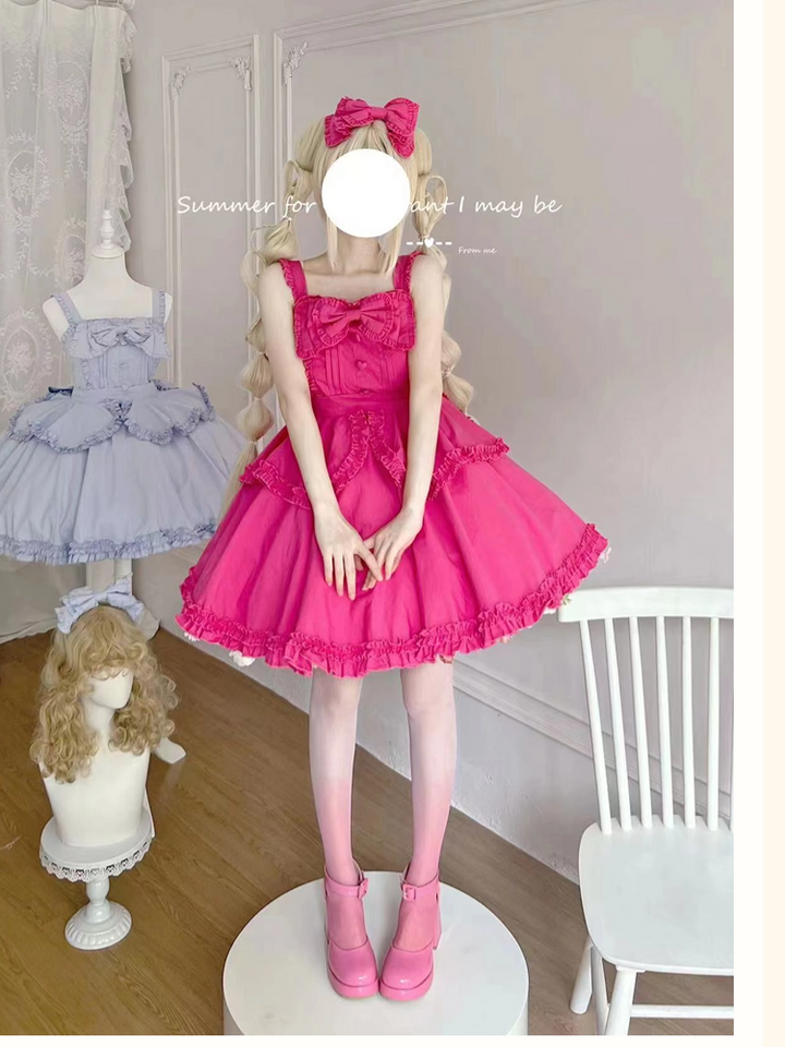 Sakurada Fawn~Plus Size Lolita JSK Dress Multicolors S Rose pink 