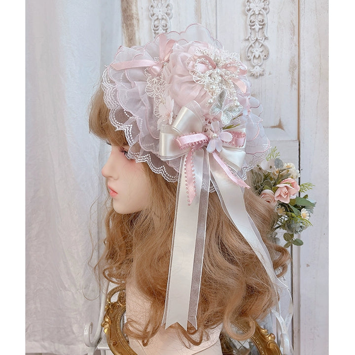 MieYe - Cherry Blossom - Pink Sweet Lolita Tiered Dress (Hat / L M S XL) 43397:775337