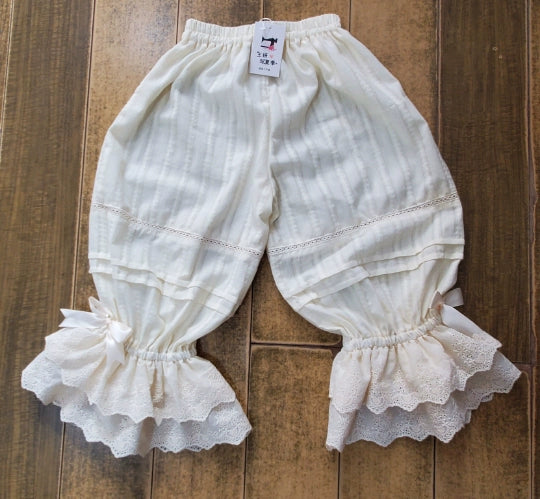 WangYan&Summer~Sweet Lolita Bloomer Cotton Lace Summer Inner Wear White (Original White) Total length 60 cm 