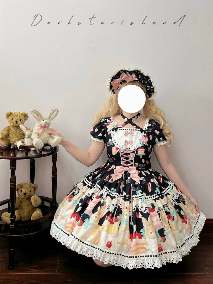 Dark Star Island~Honey Bunny Cake~Sweet Lolita JSK/OP/Strap SK/Shirt   