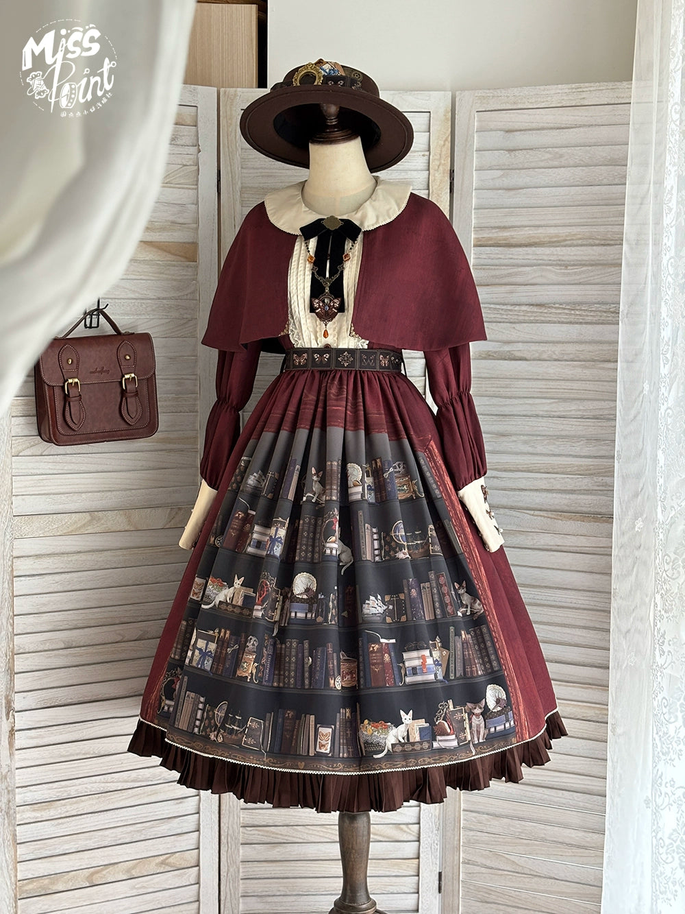 Miss Point - German Bookshelf - Classic Lolita OP Dress & Detachble Cape 44023:792359