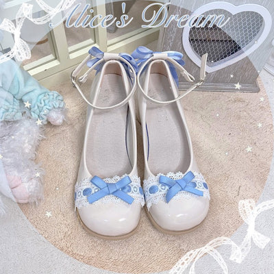 (Buyforme)Dandan~Daydream~Alice Lolita Shoes with Mid Heels 35 sky blue (half size smaller than standard size) 