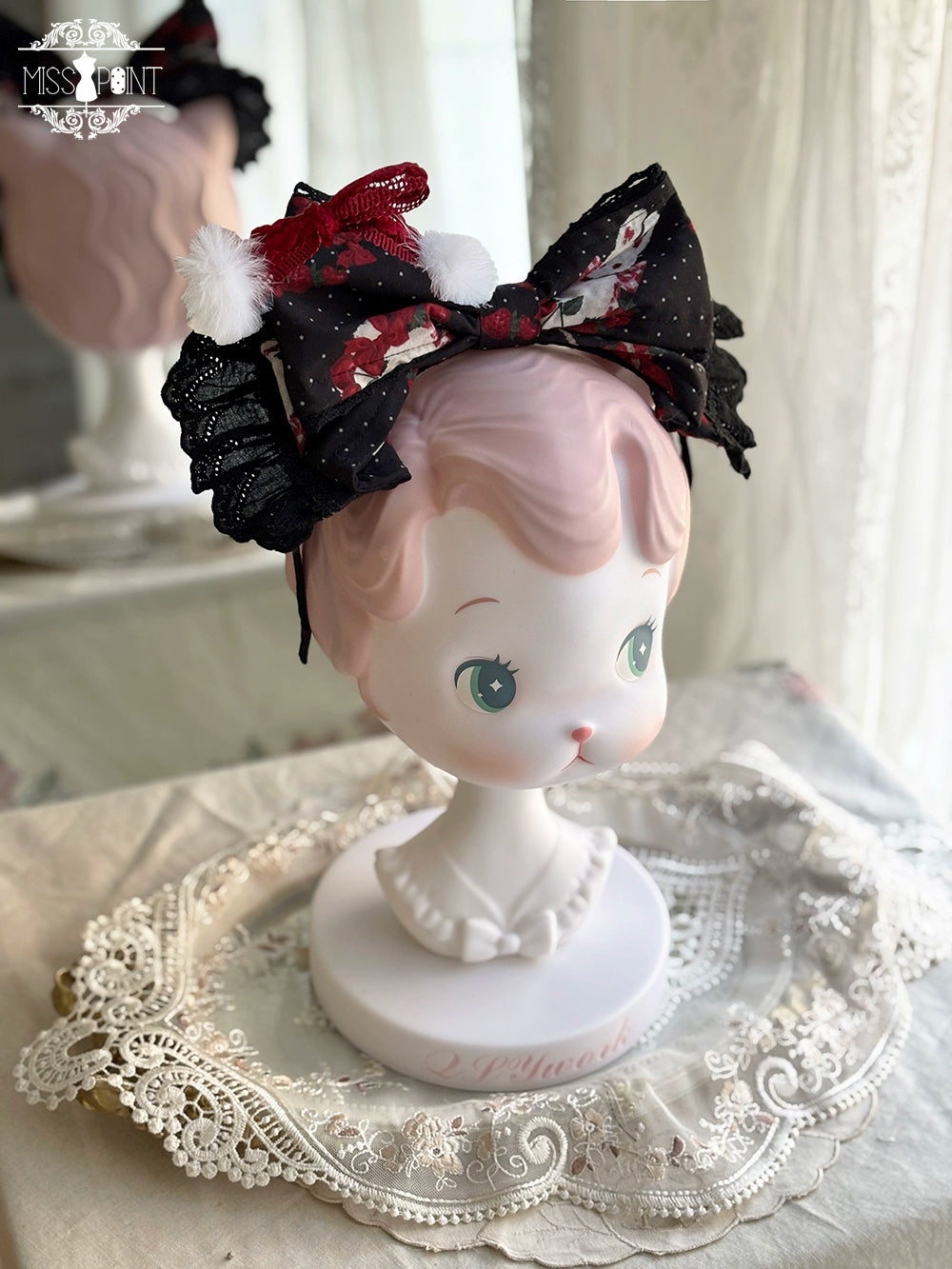 Miss Point - Forest Berry Bunny - Classic Lolita Accessory Cute Rabbit BNT KC and Brooch Black Aluminum Wire Large KC Only