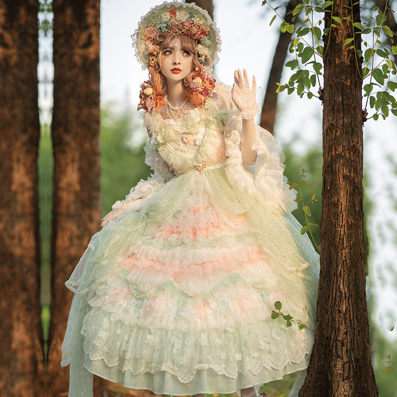 Cat Fairy~The Floating Fireflies and Dreams~Gorgeous Wedding Lolita Tea Party Dress   