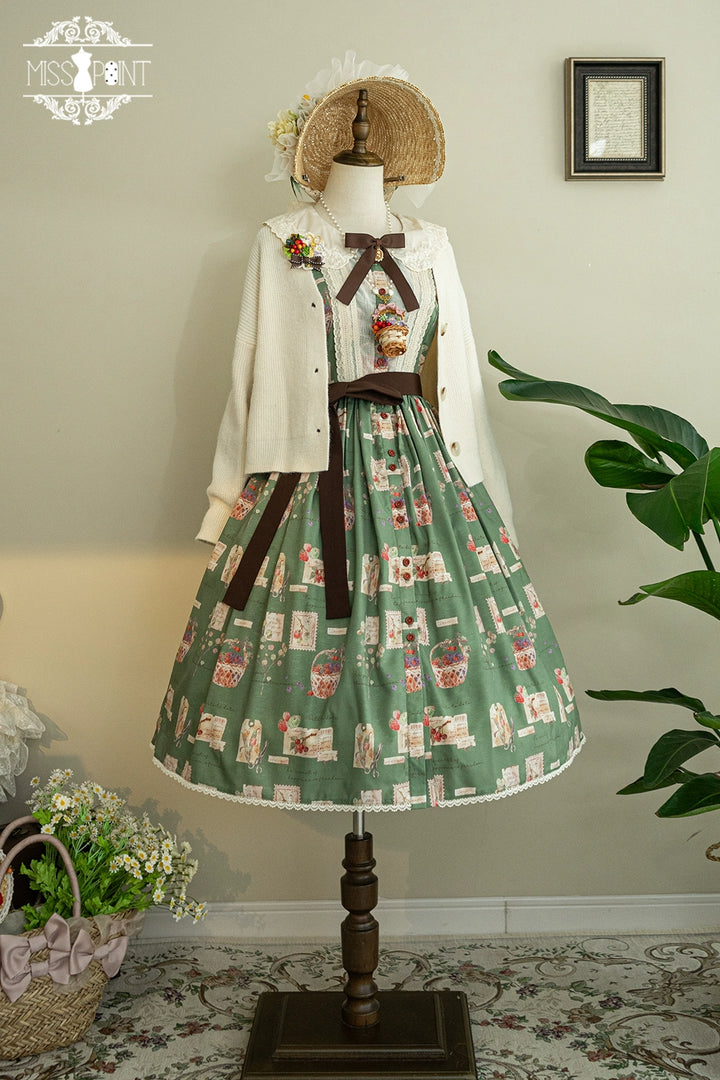 (Buyforme)Miss Point~Forest Lolita Lantern Sleeve OP Casual Dress