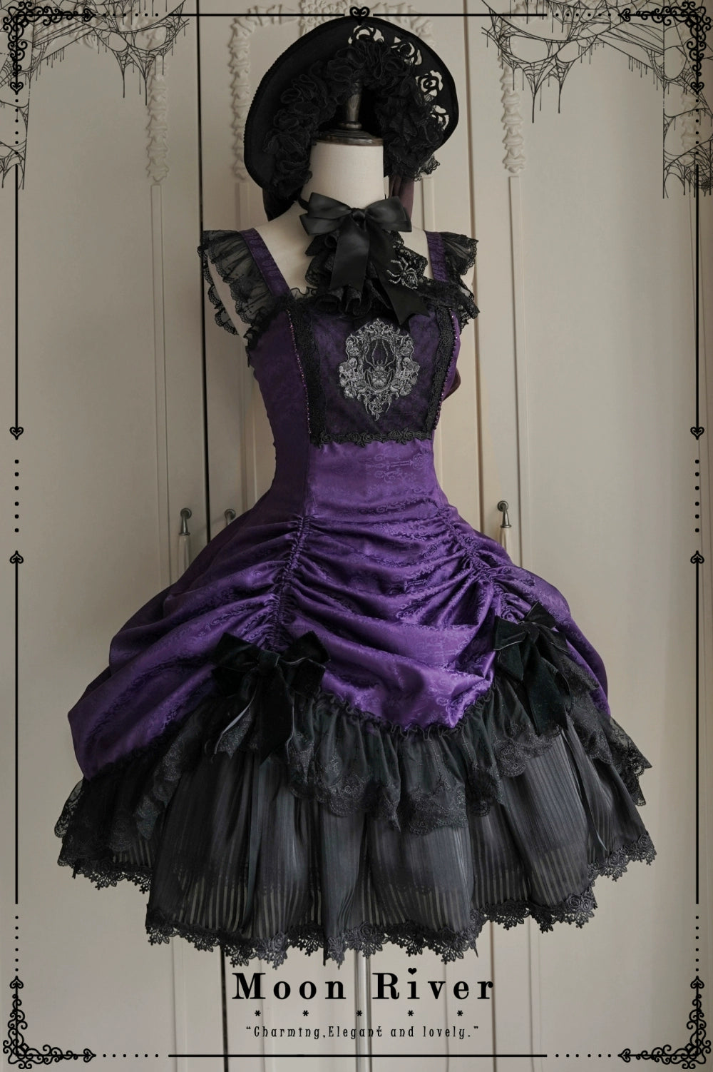Moon River - Moonlit Spider - Gothic Lolita SK & JSK Dress Outfit Set 44232:804695