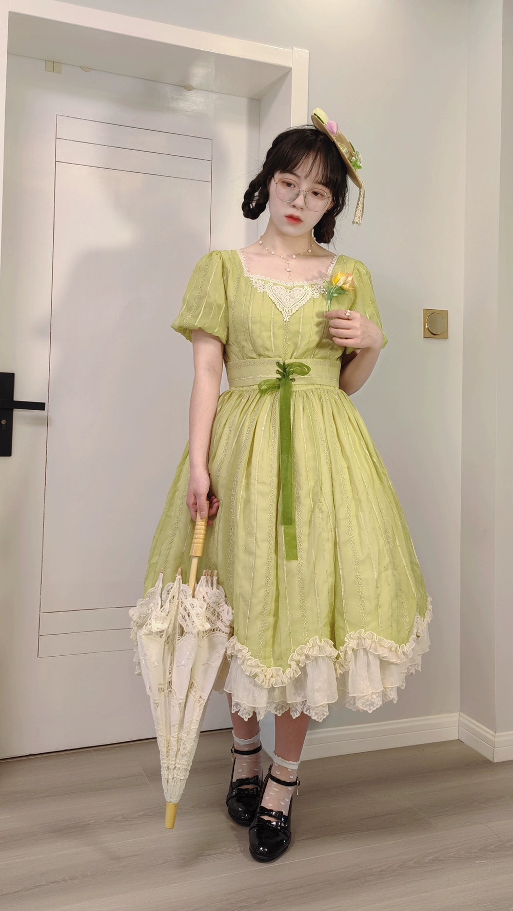 Miss Point~Tulip~Classic Lolita OP Dress Short Sleeve Dress Multicolors 19622:405496