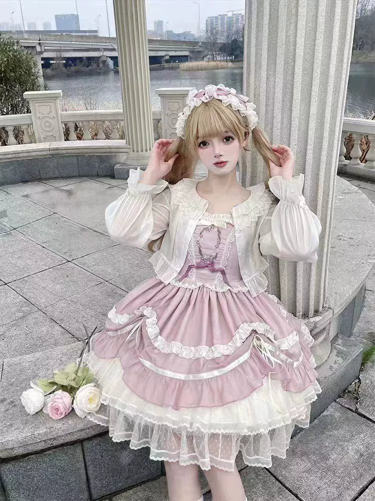 Teddy Bear~Sweet Lolita Cardigan Long Sleeve Kawaai Lolita Cape Rabbit Ear
