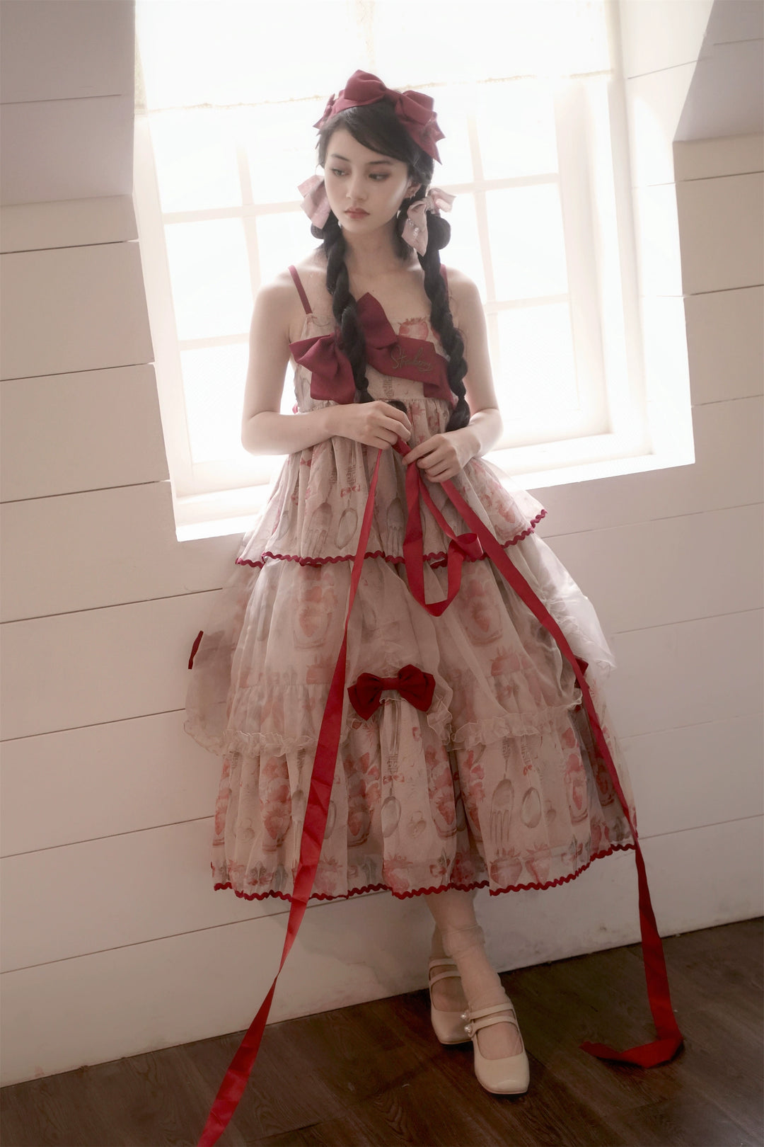 Babyblue~Strawberry Box~Sweet Lolita JSK With Strawberry Print 42972:760708