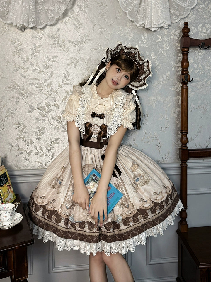 Alice Girl~Sea Salt Fairytale~Sweet Lolita JSK Doll-like Lolita Printed Dress 40682:675460