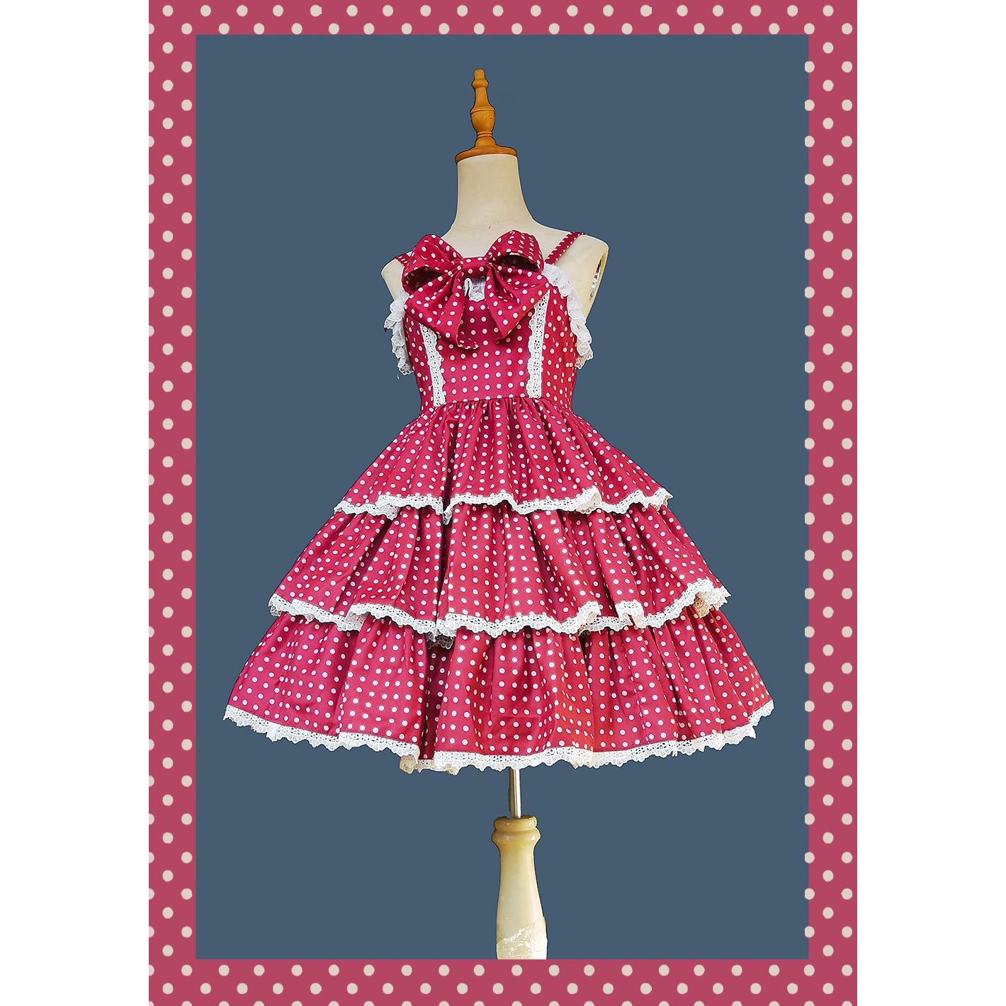 Infanta~Cloth Cat~Kawaii Lolita JSK Multi-Color Tiered Ruffles Dress 42774:752569